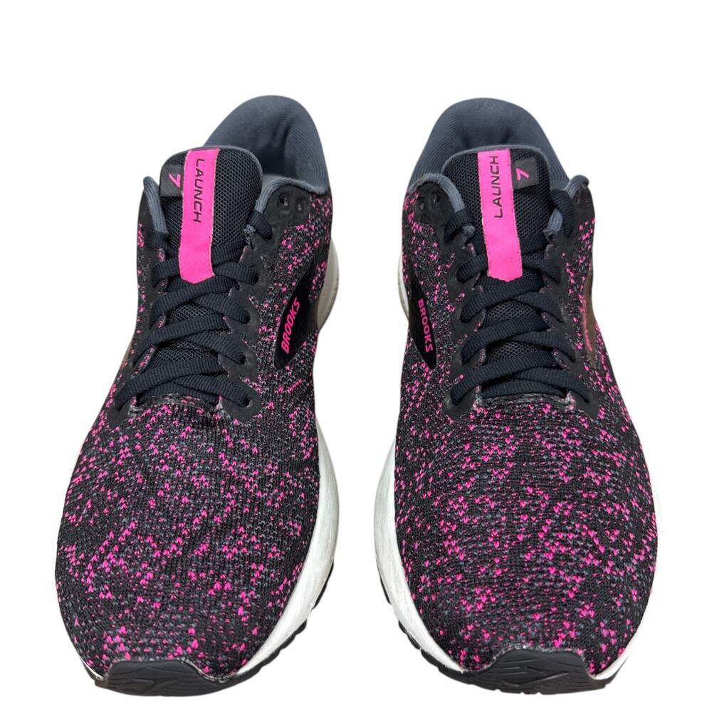 Brooks Launch 7 Women 9.5 Running Shoes Black Pink Mesh Knit 1203221B083 - Picture 6 of 10